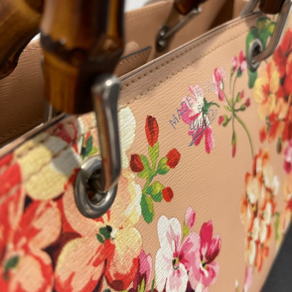 Gucci Bamboo Blooms Floral Shopper Tote (143107) - Picture 10 of 16